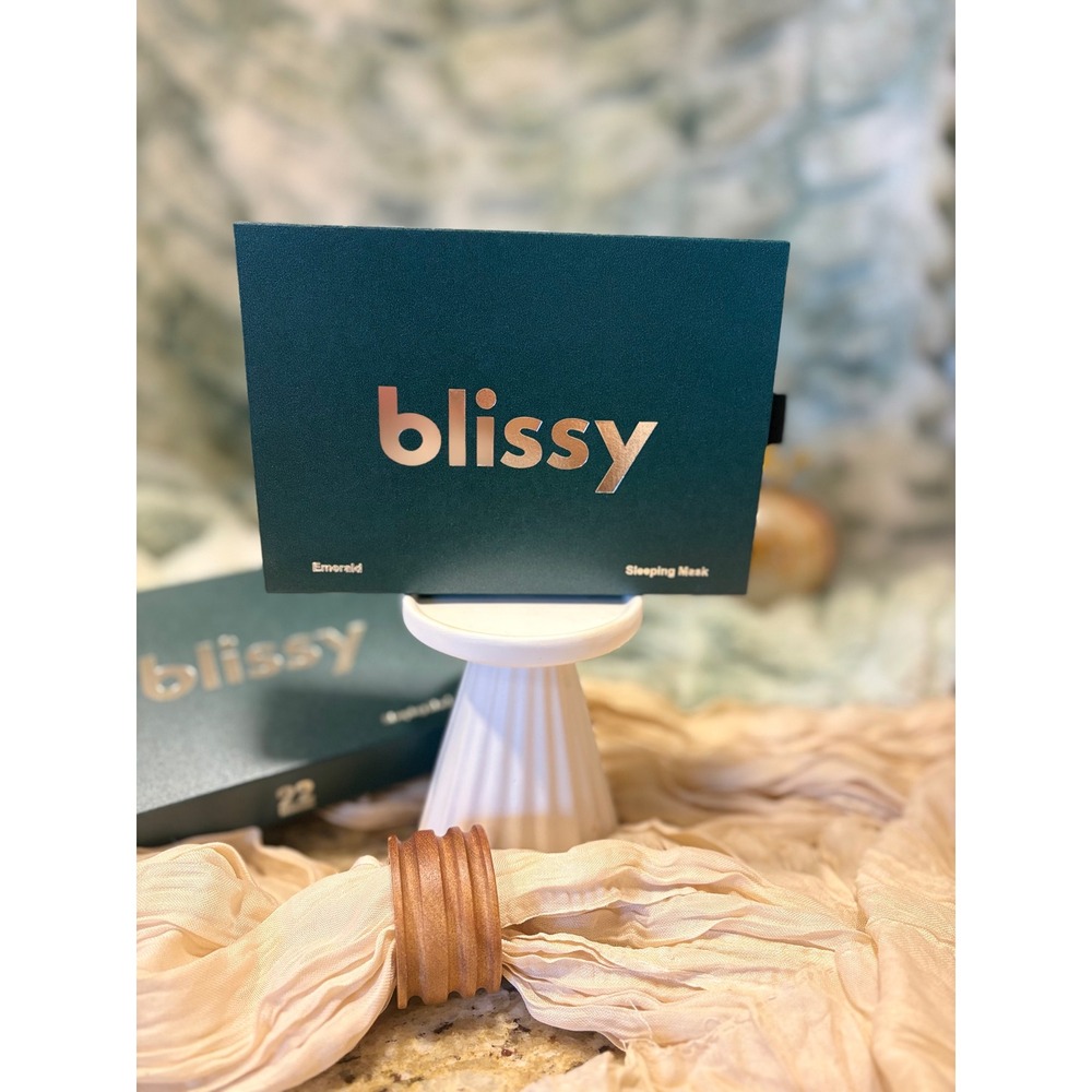 Blissy Silk Sleep Mask Emerald Green 100% Pure Mulberry Silk with Travel Bag Box